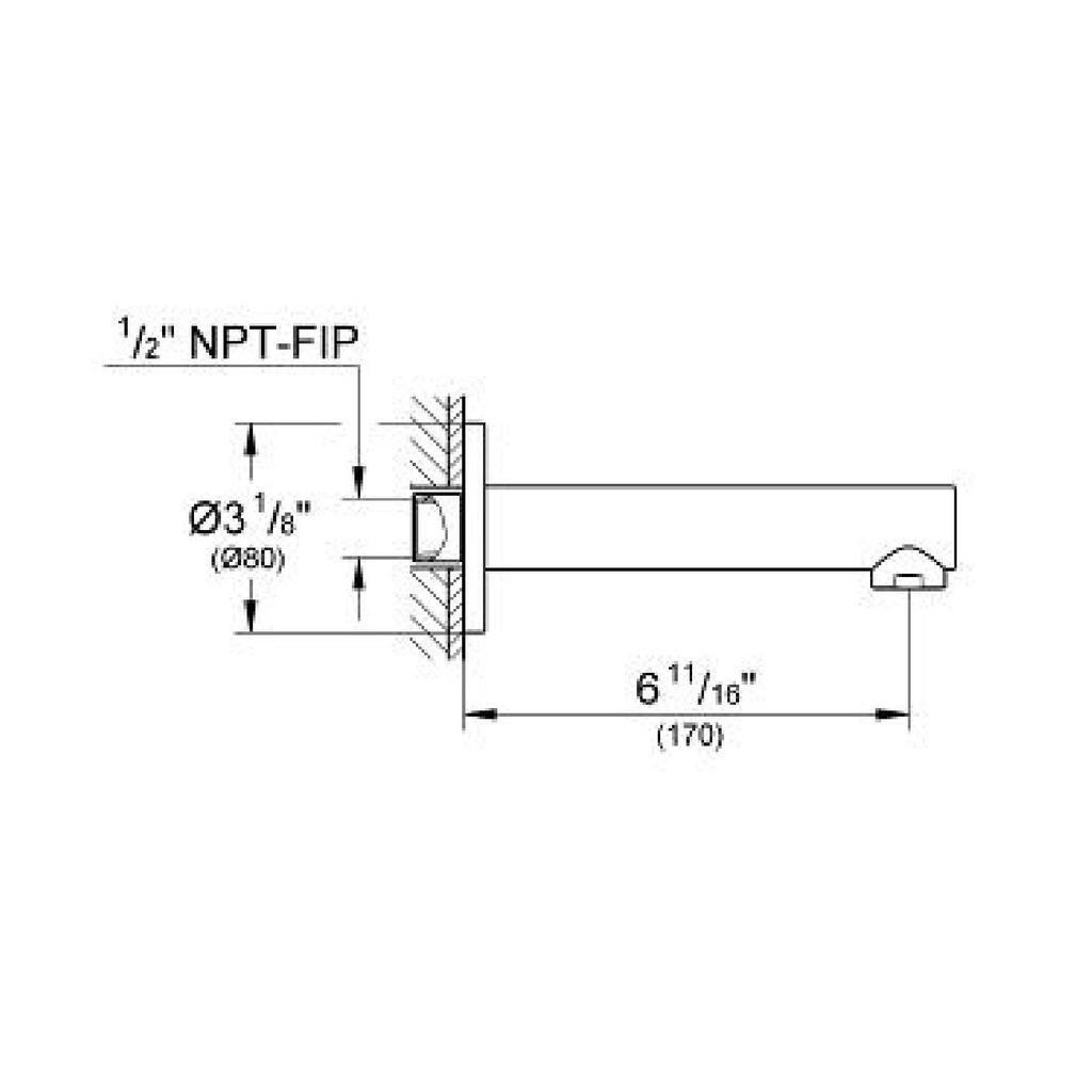 Grohe 13274A01 Concetto Bath Spout Hard Graphite